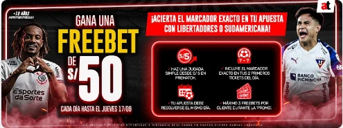 Acierta el Marcador Exacto en Libertadores y Sudamericana con Apuesta Total