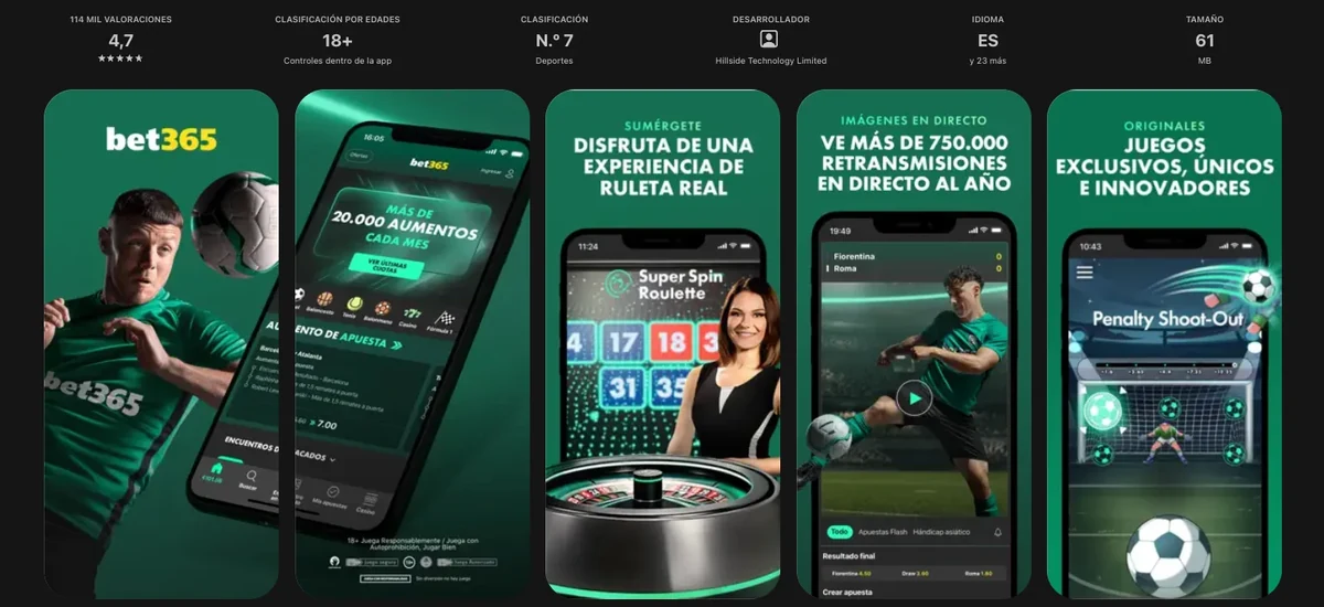 App de Bet365 Perú: streaming en directo, Crear Apuesta y juegos exclusivos