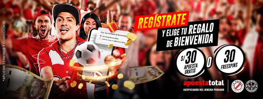 Apuesta gratis de bienvenida de S/ 30 en Apuesta Total