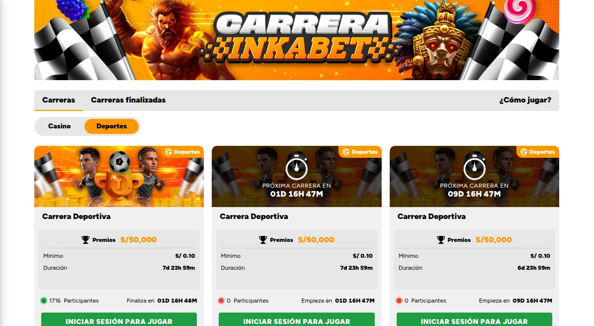 Carrera Inkabet con más de S/ 350 000 en premios