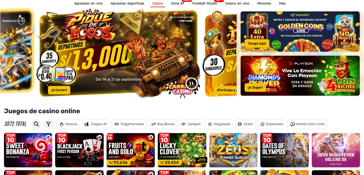 Plataforma de casino de Apuesta Total con 3 072 juegos