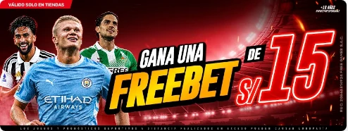 Freebet de S/ 15 por apuestas betbuilder en Apuesta Total