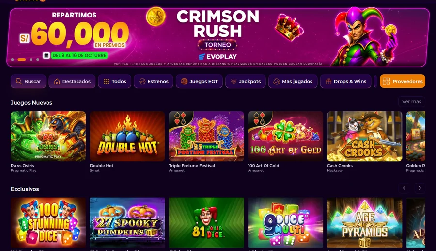 Casino de Somos Casino: tragamonedas, jackpots y torneo Crimson Rush