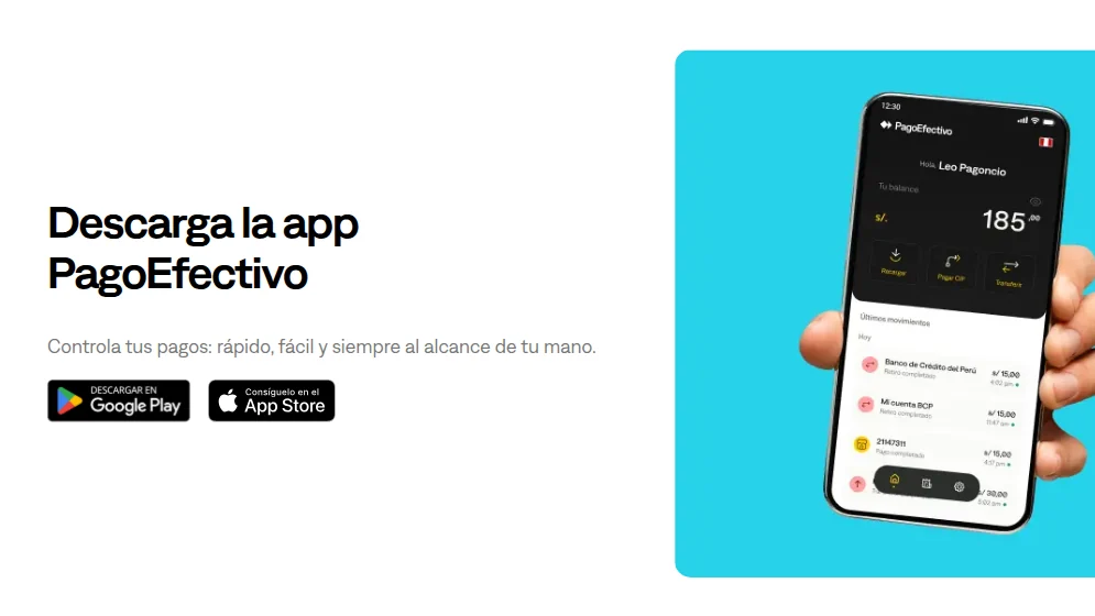 App PagoEfectivo para pagar códigos CIP desde el celular