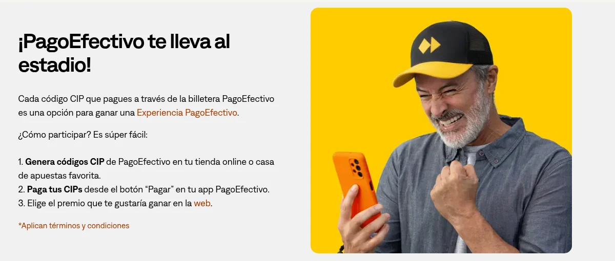 PagoEfectivo explica cómo generar códigos CIP en una casa de apuestas y pagarlos desde su app