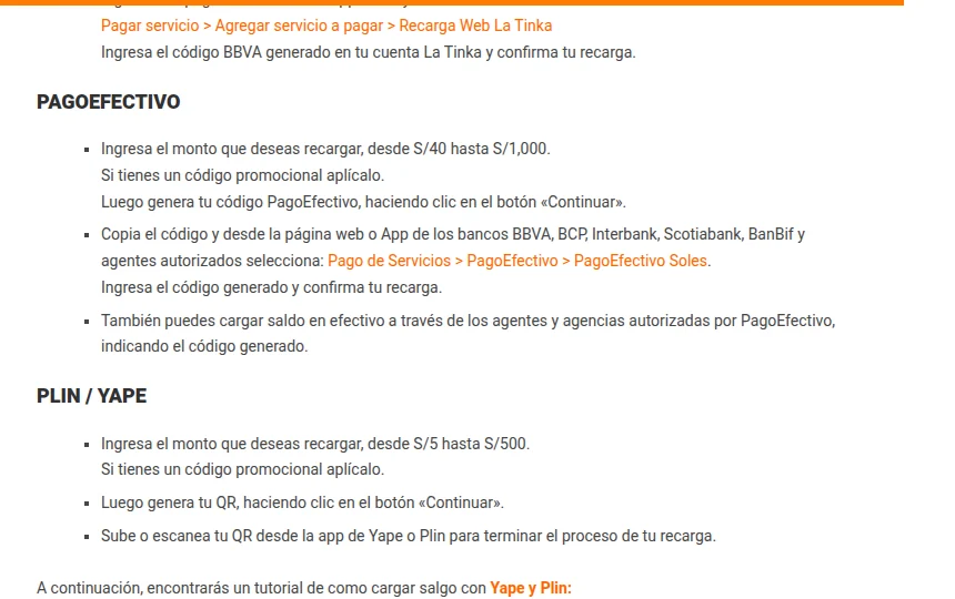 Pasos oficiales de Te Apuesto para recargar con PagoEfectivo, de S/ 40 a S/ 1 000