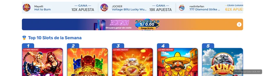 Casino online de RushBet con el Rush Jackpot y el top 10 de slots de la semana