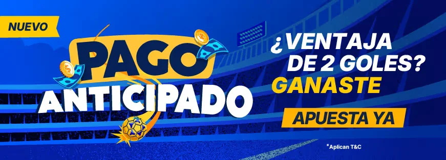 Pago Anticipado de RushBet: con 2 goles de ventaja la apuesta se paga como ganada